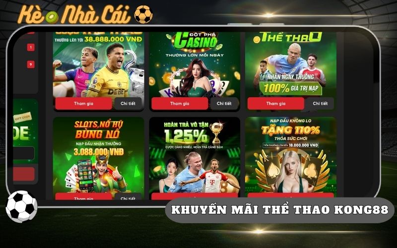 Khuyến Mãi Thể Thao Kong88 - Tặng Tiền Miễn Phí Cho Người Chơi 1 Khuyến Mãi Thể Thao Kong88 - Tặng Tiền Miễn Phí Cho Người Chơi