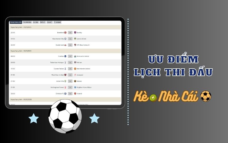 Lịch thi đấu 2 Ưu điểm nổi bật của lịch thi đấu tại keonhacai.kiwi